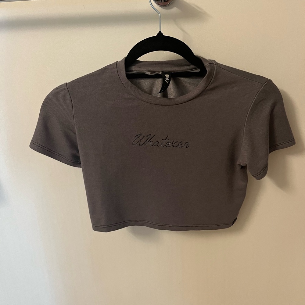 47 Street Gray Crop Top